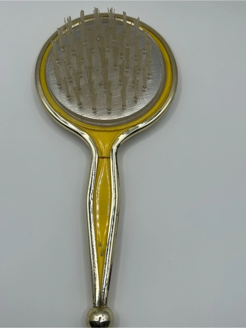 Source Unknown Yellow and Purple Hand Mirror with Girl Illustration